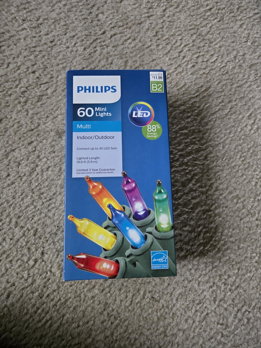 PHILIPS Multi 60 Mini LED Lights - Multi-Color Indoor/Outdoor String